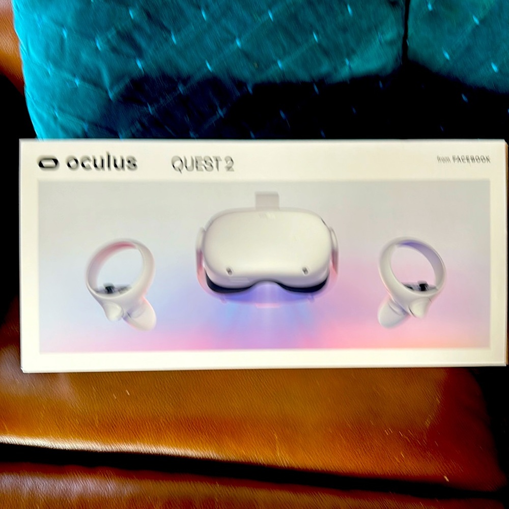 Oculus Quest 2 Virtual Reality headset with two controllers
